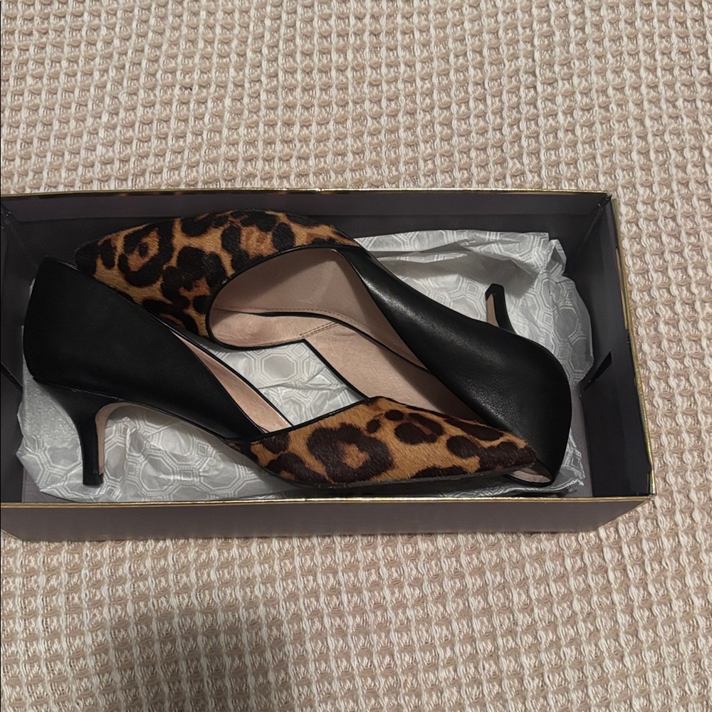Louise et Cie Black and Leopard Heels